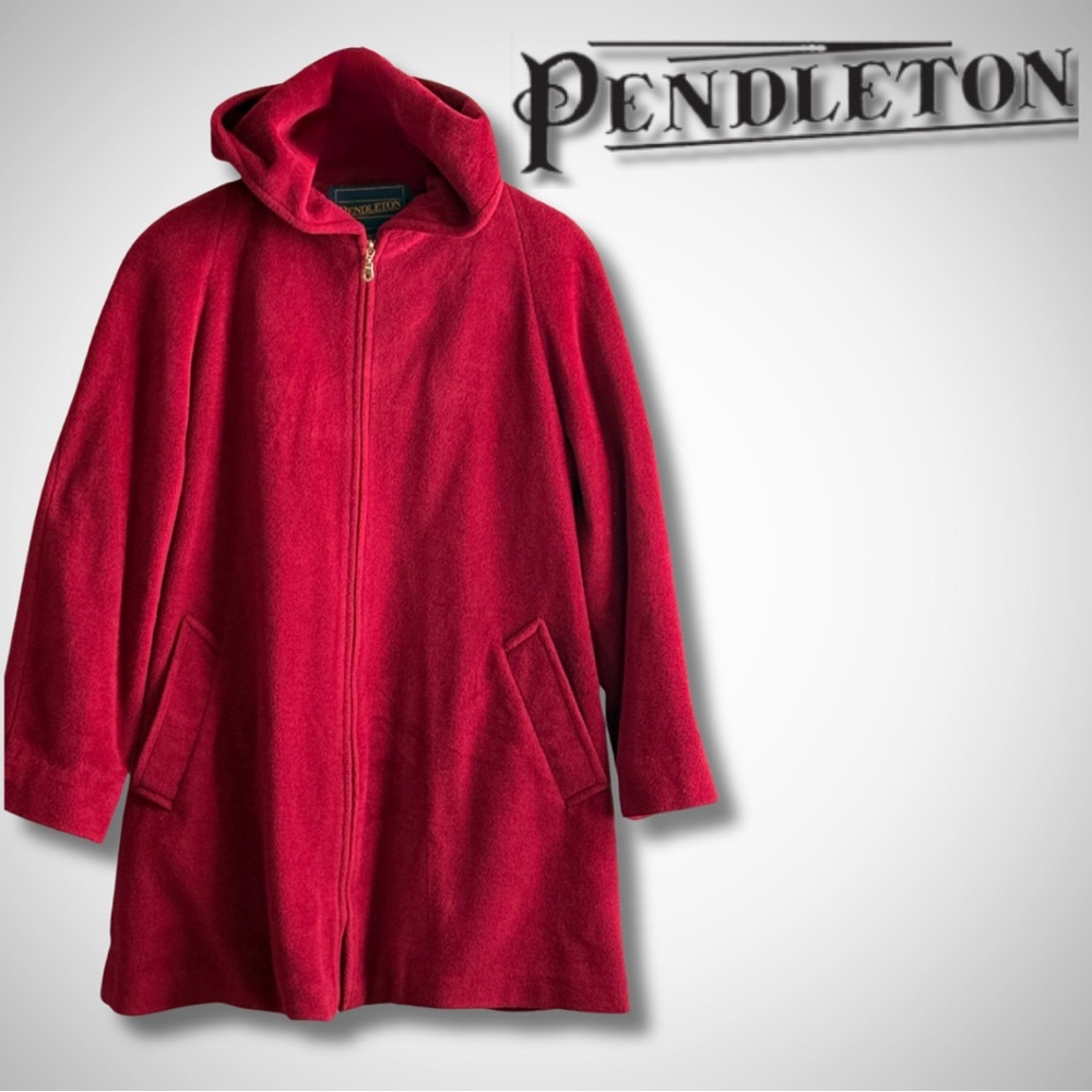 Pendleton Hooded Full Zip Womens Medium Red Jacket - image 1